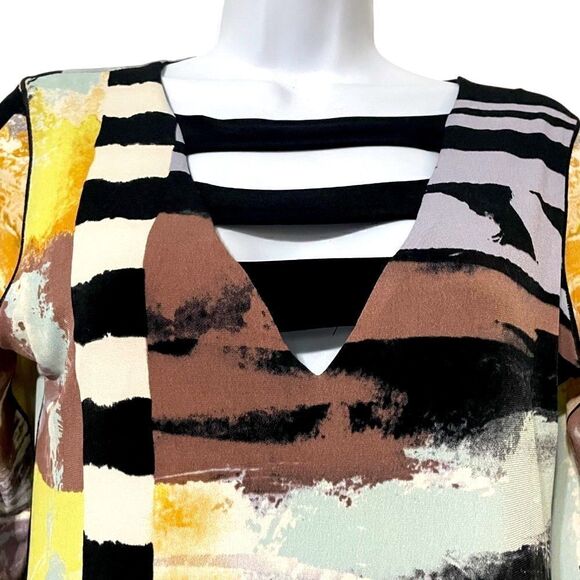 Eva Varro Art To Wear Abstract Strappy Lined Tunic Size Small - Picture 3 of 7